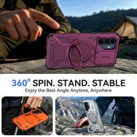Étui de protection pour appareil photo avec support pour Samsung Galaxy A57 A18 A08 A56 A37 A27 A17 A07 A36 A16, protection antichoc de qualité militaire avec anneau rotatif à 360°