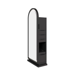 Estación de Espejo LED Arqueado para Salón, Moderna Estación de Espejo de Madera para Salones, Espejo LED de Cuerpo Entero con Cajones - Product Image 4
