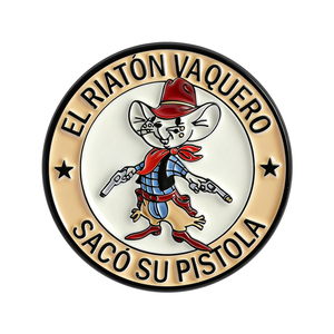 Pin de esmalte <span class=keywords><strong>EL</strong></span> RATN <span class=keywords><strong>VAQUERO</strong></span> SAC SU PISTOLA, canciones infantiles mexicanas, broche de ratón <span class=keywords><strong>vaquero</strong></span> con pistola, insignia para solapa de bolso, regalos de joyería - Product Image 1