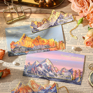 Marcapáginas Metálicos de la Serie Jinshan de Rizhao, Marca Páginas con Diseño de Pintura al Óleo de Paisajes, Marca Páginas con Forma Especial para Estudiantes - Product Image 2