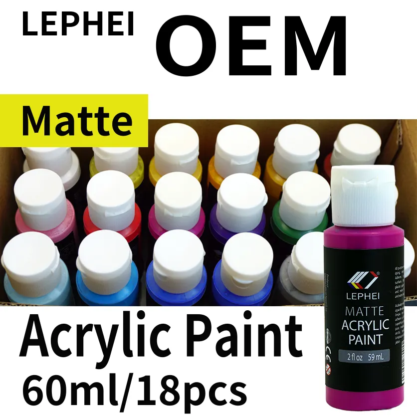 Lepei colore acrilico opaco 59ml 2OZ 18 colori/set factory OEM non tossico