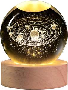 Venta al por Mayor de Lámparas de Noche de Cristal 3D con Diseño de Bola de Cristal, Decoración Luminosa, Sistema Solar, Luces LED, Decoración para el Hogar y Escritorio - Product Image 3