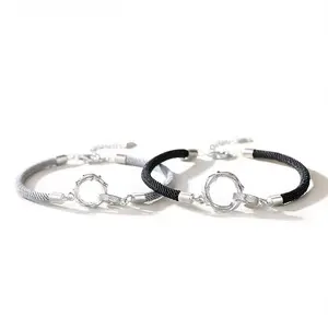 Thistles dan duri cincin tali gelang pasangan untuk pria dan wanita satu pasang gelang
