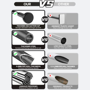 ARODDY 0,7-1,2 m Organiseur <span class=keywords><strong>de</strong></span> placard rétractable portable, barre télescopique pour cintres, barre <span class=keywords><strong>de</strong></span> séchage réglable pour bébé, sans perçage, en acier au carbone - Product Image 4