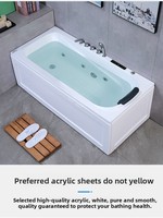 Venta Directa de Fábrica: Bañera Acrílica Estándar Individual Rectangular Independiente con Doble Borde, Engrosada y Profunda