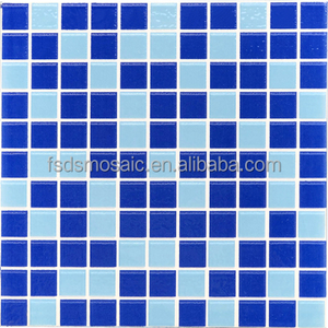 Azulejos de mosaico de piscina de cristal cuadrado azul moderno para piscinas de interior y exterior, ideal para decoración de suelo elegante, hoteles/baños - Product Image 5