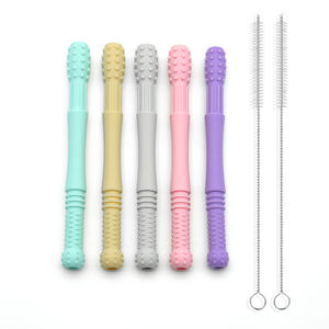 Mordedores de silicona Súper suaves para bebés, tubos de dentición huecos fáciles de limpiar, palos de dentición sin BPA para bebés - Product Image 2