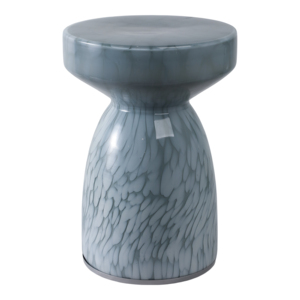 Tavolino in vetro con corpo decorato con motivi artistici per l'arredamento di ufficio, soggiorno, comodino o tavolino da notte - Product Image 1