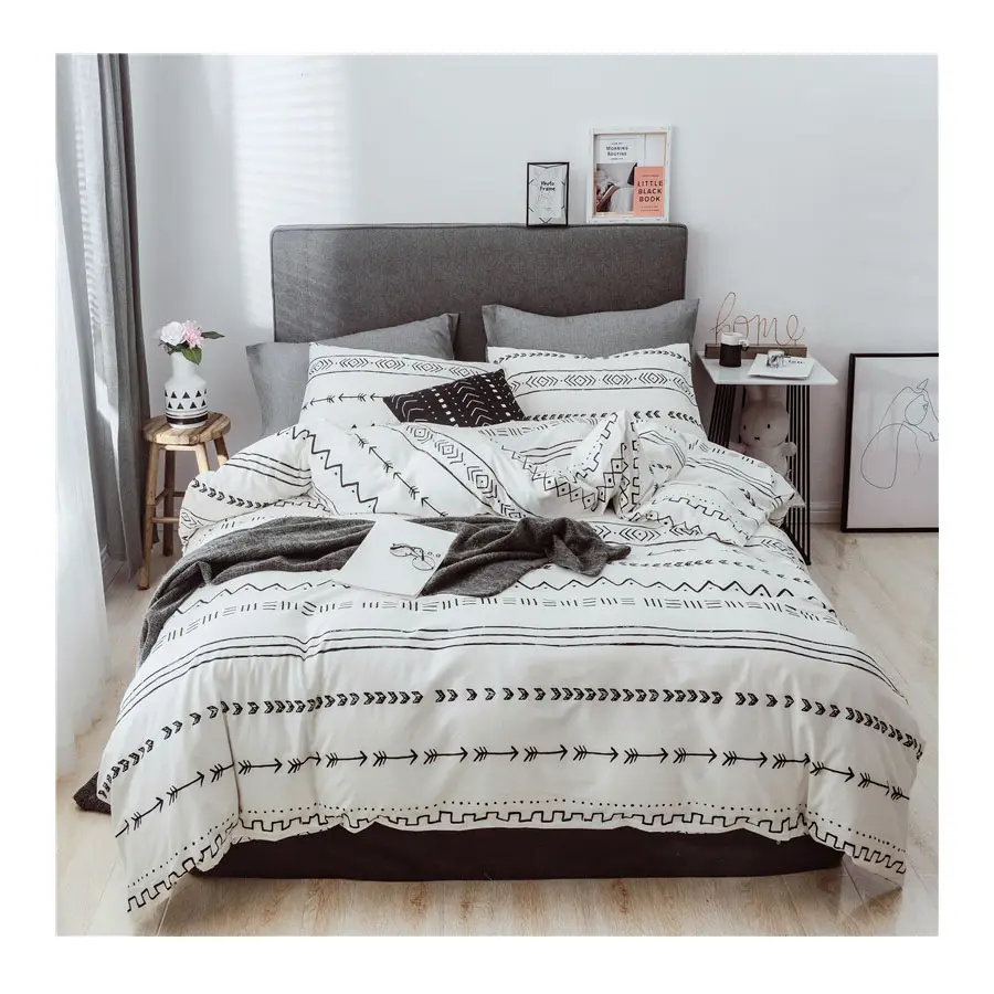 3d conjuntos de cama 100% algodão tecido lençol com fronha