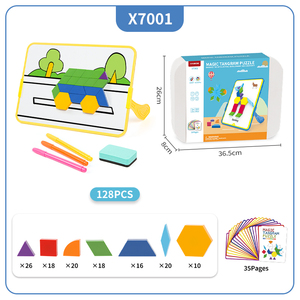 Từ Tangram Câu Đố thiết lập 70 giải pháp Montessori hình dạng mô hình khối Nhựa Trò chơi ghép hình & IQ cuốn sách giáo dục thiết lập - Product Image 3