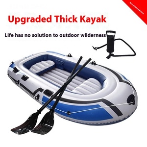 Bote de Asalto Portátil para 2/3/4 Personas <span class=keywords><strong>Kayak</strong></span> Multipersona Bote de Goma Inflable con Fondo Grueso para Deriva Pesca Ocio y Rafting - Product Image 3