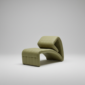 Chaise longue en cuir capitonnée, design moderne et minimaliste, canapé individuel pour salon, pieds Saber - Product Image 5