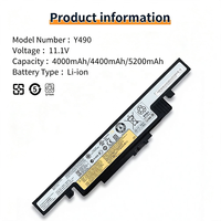 Batterie d'ordinateur portable rechargeable OEM Y490 pour LENO VO Y400 Y410P Y490 Y500 Y510 510PY590, batterie de remplacement pour ordinateur portable