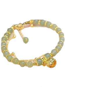 Fashion Imitation Jade Bell Layers <b>Bracelet</b> Natural Crystal Gemstone <b>Beads</b> <b>Gold</b> Handmade Lucky <b>Bracelet</b> for Women - Product Image 1