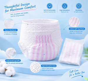 MAIKALA Pantalones menstruales desechables, ropa interior menstrual súper absorbente, transpirable, no tejida, para mujer, M/L/XL, 5 uds. - Product Image 6