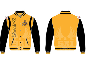 Chaqueta Masónica de Maestro Masón, Chaqueta Universitaria Personalizada |   Chaqueta Universitaria Masónica de Lana con Mangas de Cuero - Product Image 2