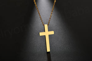 Fashion Classic Couple Jewelry Accessories Stainless Steel Simple Black Gold <b>Silver</b> <b>Cross</b> Pendant <b>Necklace</b> - Product Image 6