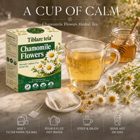 Sachets de thé aux fleurs de camomille pure, directement de l'usine, 45g, 30 paquets, tisane apaisante et relaxante pour le soir et l'heure du coucher, vente en gros