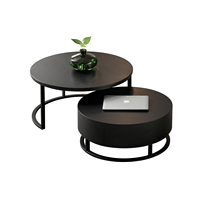 Tables basses rondes blanches modernes minimalistes et luxueuses avec tiroirs pour petit salon