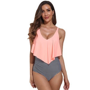 2024 traje de baño de fábrica personalizable para mujer Bikini <span class=keywords><strong>Push</strong></span>-up con decoración de botones patrón de leopardo traje de baño ropa de playa traje de baño - Product Image 1