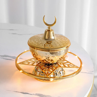 Boîte à bonbons musulmane Décoration Ramadan pour la maison Décoration islamique Ramadan Kareem Décoration de tablette en or