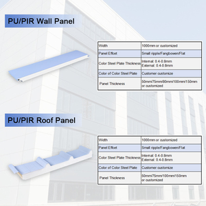 Offre Spéciale <span class=keywords><strong>50</strong></span> <span class=keywords><strong>mm</strong></span> PUF Feuille <span class=keywords><strong>de</strong></span> toiture en aluminium polyuréthane Sandwich isolé pour les ateliers d'entrepôts <span class=keywords><strong>de</strong></span> chambres froides-Meilleur métal en acier - Product Image 3