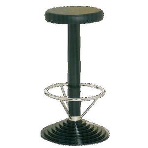Sgabello da bar con sedile girevole, nero con anello cromato - Product Image 1