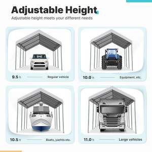 Premium Heavy Duty 10x20 ft Carport Portable Auvent De Voiture Hauteur Réglable 9.5 ft Garage Partie Tente Bateau Abri En PE En Plein Air - Product Image 5