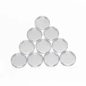 Manufacturer Wholesale 26mm Commemorative PS Transparent White Capsules Plastic Coin Display Box