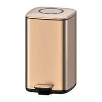 Cubo de Basura de Pedal de Alta Calidad Haoshiduo Serie MIYA, 9L 12L, Abierto, de Acero Inoxidable, Tipo de Presión, Ecológico para Uso Doméstico