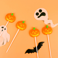 Sucettes dures halal aux saveurs de fruits, originales, 12g, pour Halloween, avec emballage en boîte de présentation PDQ, très vendues