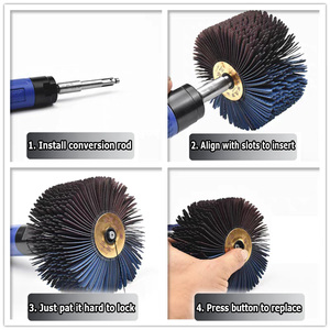 Roue à lamelles de ponçage 118x60mm/30mm <span class=keywords><strong>pour</strong></span> meuleuse, <span class=keywords><strong>brosse</strong></span> de polissage <span class=keywords><strong>pour</strong></span> le ponçage et le lustrage du bois et du métal - Product Image 4
