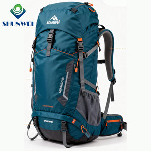 Sac à dos de randonnée Shunwei personnalisé grande capacité 50-70L en nylon unisexe, dos ergonomique, imperméable pour l'escalade et le trekking - Product Image 1