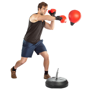 Sac de frappe réflexe réglable avec ressort de rebond, entraîneur de vitesse de boxe sur socle pour exercices à domicile - Product Image 1