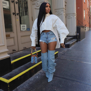 2025 alla moda camicie bianche oversize a manica lunga Design asimmetrico da <span class=keywords><strong>donna</strong></span> abiti autunnali camicie lunghe Poncho top alla moda - Product Image 3