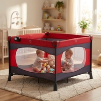 Lit de voyage portable pour enfants de grande taille, parc de jeu carré pour bébé, pour l'extérieur et la maison