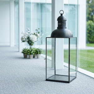 Portavelas de Cristal con Marco de Metal Negro al por Mayor para Decoración del Hogar y Patio - Product Image 2