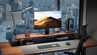Support universel classique en bois pour casque audio avec base de rangement pour Gaming, AirPods Max, Bose, Razer