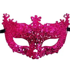 Luxury Gold Party Mask Back Elastic Tie Women Girls Sexy Sequin Fox Eye Mask Carnival Masquerade Mask Props