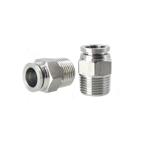 Conexiones Neumáticas de Empuje Rápido BSPP de Latón Niquelado con Rosca en T de Hofujng - Product Image 2