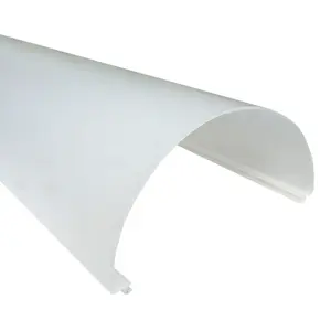Led difüzör ekstrüzyon abajur beyaz buzlu sert kapak tüp kapağı kanal Lens için aydınlatma armatürleri