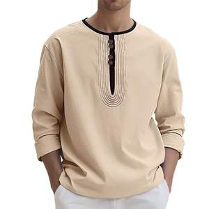 เสื้อยืดแขนยาวผู้ชายสไตล์ลำลองถักนิต แฟชั่นฤดูใบไม้ร่วง ทรงหลวม คอทรงกลม พร้อมโลโก้ด้านหน้า มีไซส์พลัสให้เลือก - Product Image 2