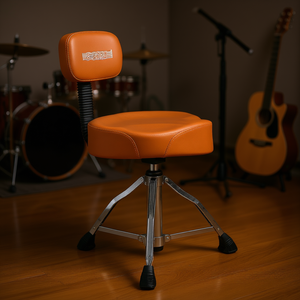 Silla de Batería Musical de 5 Niveles con Respaldo, Altura Ajustable, Estructura de Acero Inoxidable para Adultos, Taburete para Guitarra - Product Image 2