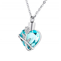 Urna Conmemorativa para Cenizas de Mascotas, de Acero Inoxidable, Color Púrpura, con Forma de Corazón, Diseño Ecológico y Duradero