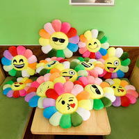 Coussin en peluche tournesol coloré en gros, rembourrage en coton PP, logo personnalisable pour chaise de bureau, support lombaire pour étudiant, cadeau