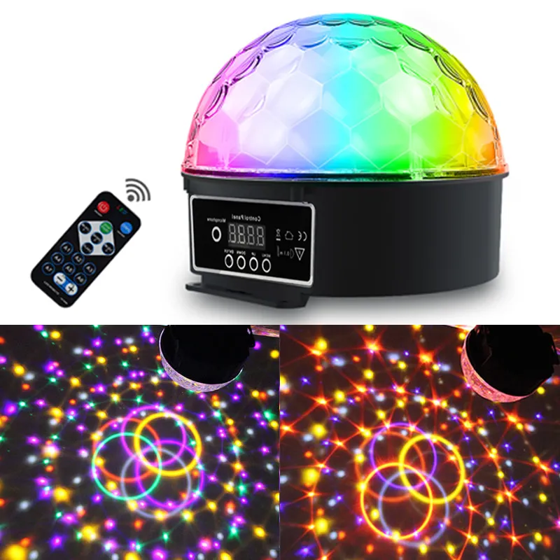 Disko Dj aile parti KTV sahne flaş LED 9-Color uzaktan kumanda kristal sihirli top etkisi işık