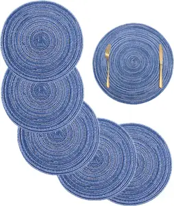 סיני עיצוב זול פלסטיק שולחן מפיות ארוג PP עגול כחול מפיות