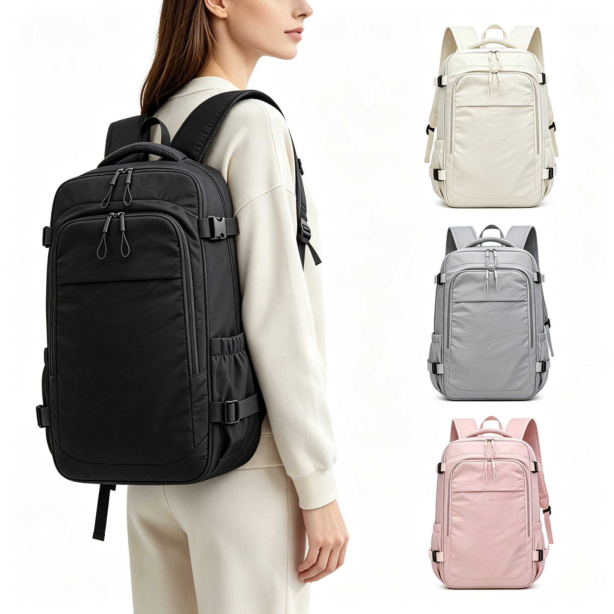 Large Capacity Waterproof Women's Backpack with Zipper