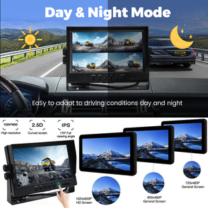Monitor de Coche VD de 9 Pulgadas con Pantalla Dividida de 2/4/6 Canales AHD1080P y DVR con Conector de Aviación de 4 Pines para Cámara de Vehículo y Cámara de Reversa - Product Image 4