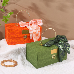 Boîte cadeau de luxe personnalisée en gros avec rubans, emballage en papier créatif, boîte cadeau portable - Product Image 3